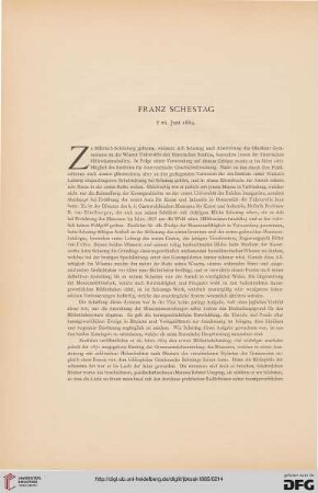 Franz Schestag: 26. Juni 1884