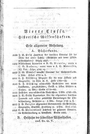 B. Geschichte der historischen Wissenschaften.