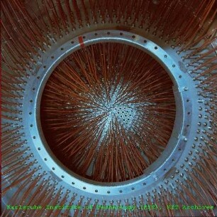 Detail des Nachwärmeabfuhr-Experiments am Schnellen Natriumgekühlten Reaktor 2 (SNR 2)-Naturkonvektionsmodell (NEPTUN) der Hauptabteilung Ingenieurtechnik (HIT)
