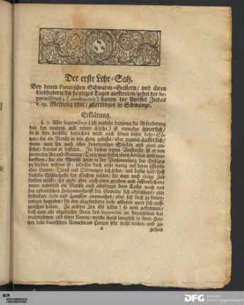 Der erste Lehr-Satz.