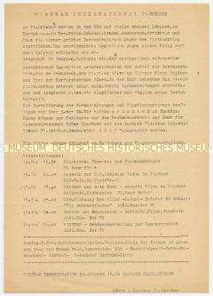 Rundschreiben mit Aufruf zu einer Demonstration gegen den Vietnam-Krieg