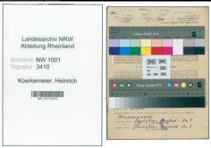 Entnazifizierung Heinrich Koerkemeier, geb. 30.04.1897 (Vorarbeiter)