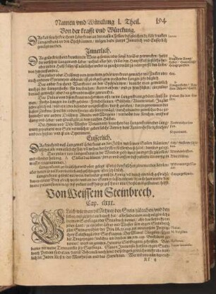 Von Weissem Steinbrech, Cap. CLXXX