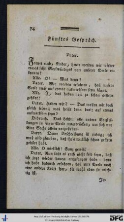 Fünftes Gespräch.