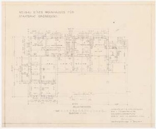 Neubau eines Wohnhauses für Staatsrat Gründgens im Bellevuepark, Berlin: Grundriss Kellergeschoss 1:100