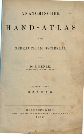 Anatomischer Hand-Atlas : zum Gebrauch im Secirsaal. 5, Nerven