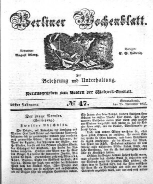No. 47, Sonnabend, den 25. November 1837.