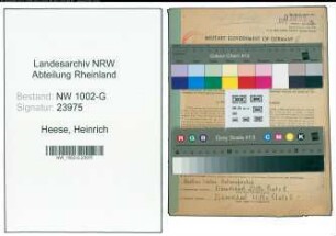 Entnazifizierung Heinrich Heese, geb. 19.04.1918 (Postbeamter)