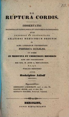 De ruptura cordis : Diss. inaug. path. et anat. path.