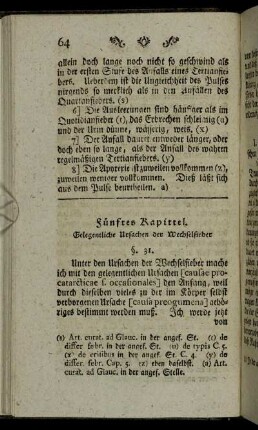 Fünftes Kapittel. Gelegentliche Ursachen der Wechselfieber.