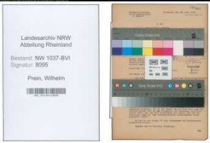 Entnazifizierung Wilhelm Prein , geb. 30.05.1892 (Steuerinspektor)