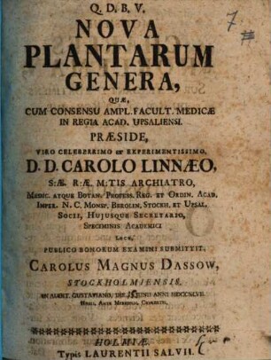 Nova plantarum genera