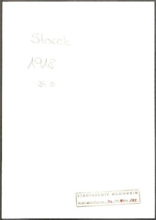 Storck, W[illy] F[riedrich], Kunsthalle Mannheim, Schriftwechsel mit Wichert