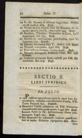 Sectio II. Libri Iuridici