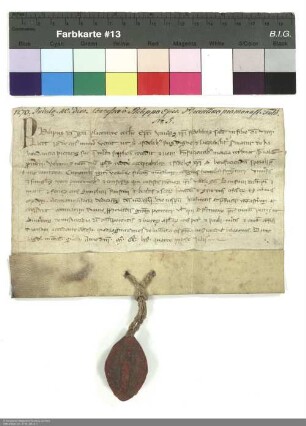 Indulgenzbrief Filippo [Fulgosos], Bischof von Piacenza, für das Stift Fulda