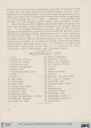 Aquarelle (Nr.1-38)