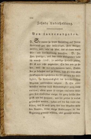 Zehnte Unterhaltung. Von Landesabgaben.