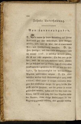 Zehnte Unterhaltung. Von Landesabgaben.
