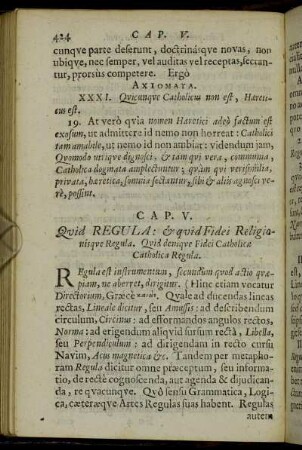 Cap. V. Quid Regula: & quid Fidei Religionisque Regula [...]