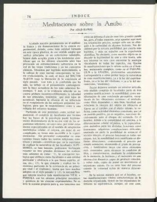 Meditaciones sobre la Amiba