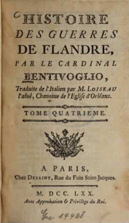Histoire des guerres de Flandre, 4 (1770)