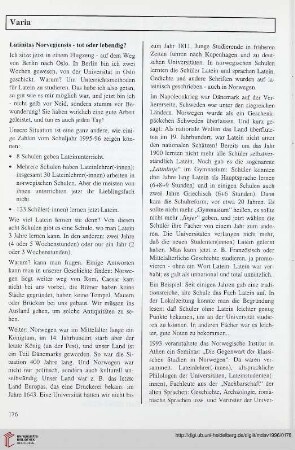 39: Latinitas Norvegiensis - tot oder lebendig?
