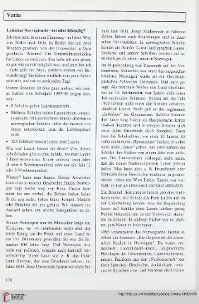 39: Latinitas Norvegiensis - tot oder lebendig?