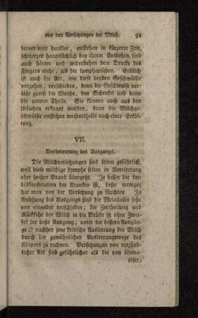 VII. Vorbedeutung des Ausgangs.