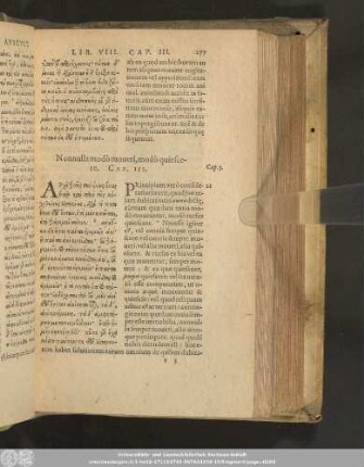 Nonnulla modò moveri, modò quiescere. Cap. III.
