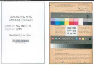 Entnazifizierung Hermann Beisheim , geb. 26.11.1897 (Verm.Inspektor)