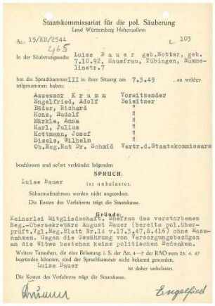 Bauer, Luise, geb. Notter