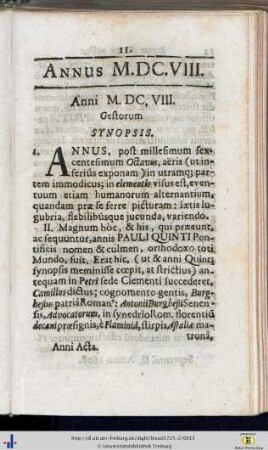Gestorum Synopsis.