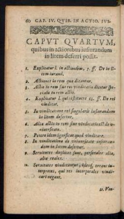 Caput Quartum, quibus in actionibus iusiurandum in litem deferri possit.