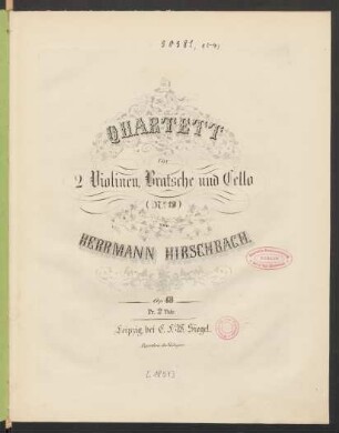 Quartett für 2 Violinen, Bratsche und Cello (No. 12) Op. 43