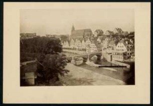 PA 6047, Neckarfront mit Neckarbrücke, im Hintergrund Stiftskirche. Foto Sinner (Ende 19. Jh.)