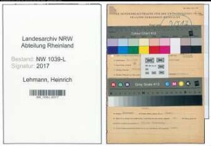 Entnazifizierung Heinrich Lehmann , geb. 24.01.1904 ()