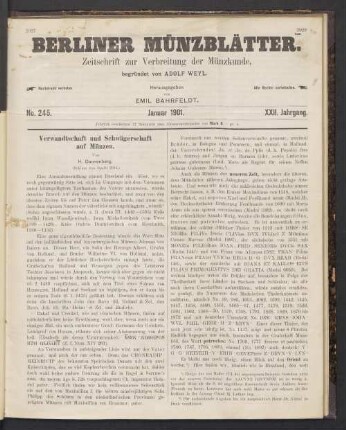 No. 245. Januar 1901.