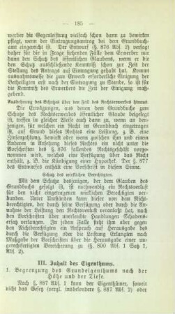 III. Inhalt des Eigenthums