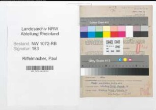 Entnazifizierung Paul Riffelmacher , geb. 14.09.1905 (Arbeiter)