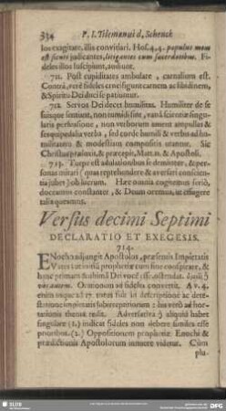 Versus decimi Septimi Declaratio Et Exegesis