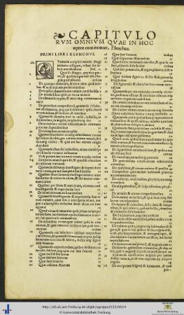 Capitulorum Omnium Elenchus