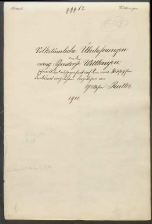 Konferenzaufsatz Wittlingen, Bad Urach, Kr. Reutlingen OA Urach