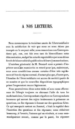 A nos lecteurs.