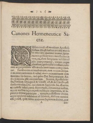 Canones Hermeneuticae Sacrae.