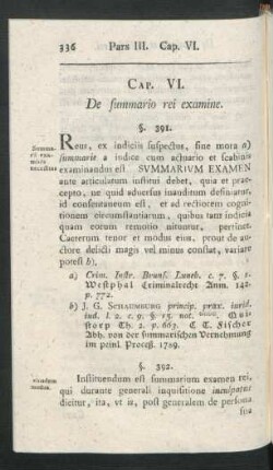 Cap. VI. De summario rei examine
