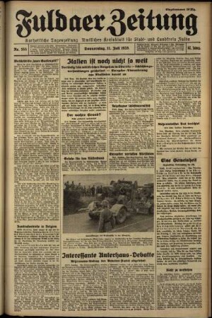 Erste Ausgabe vom Donnerstag, den 11. Juli 1935.