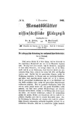 Die pädagogische Bedeutung des mathematischen Unterrichts : (Schluß)