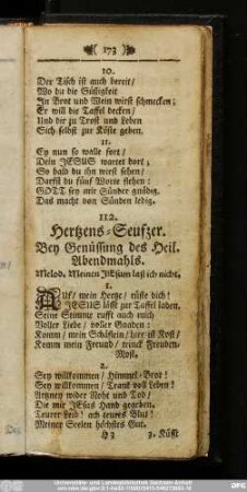 112. Hertzens-Seufzer. Bey Genüssung des Heil. Abendmahls.