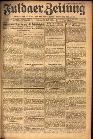 Ausgabe vom Samstag, den 10. Juli 1926.