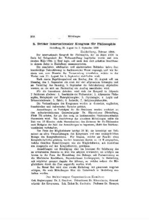 Dritter internationaler Kongress für Philosophie